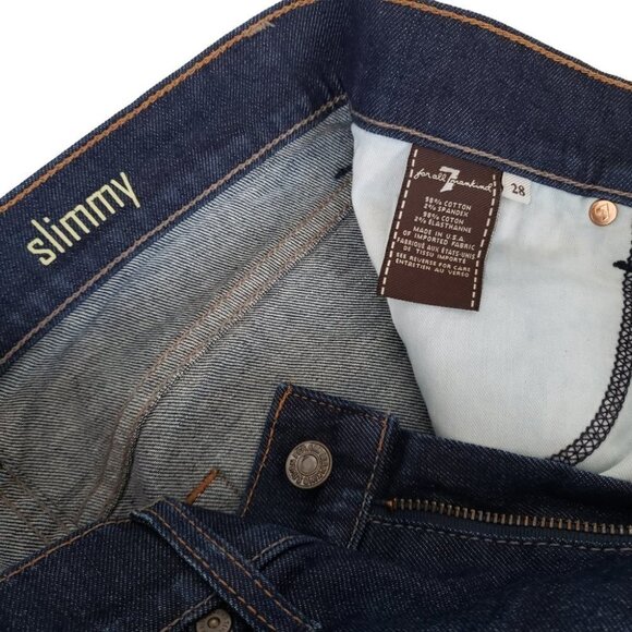 7 For All Mankind Men's Slim Jeans - Dark Blue - Picture 7 of 10